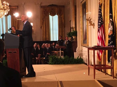  President Barack Obama speaks at an NMTI medal ceremony 